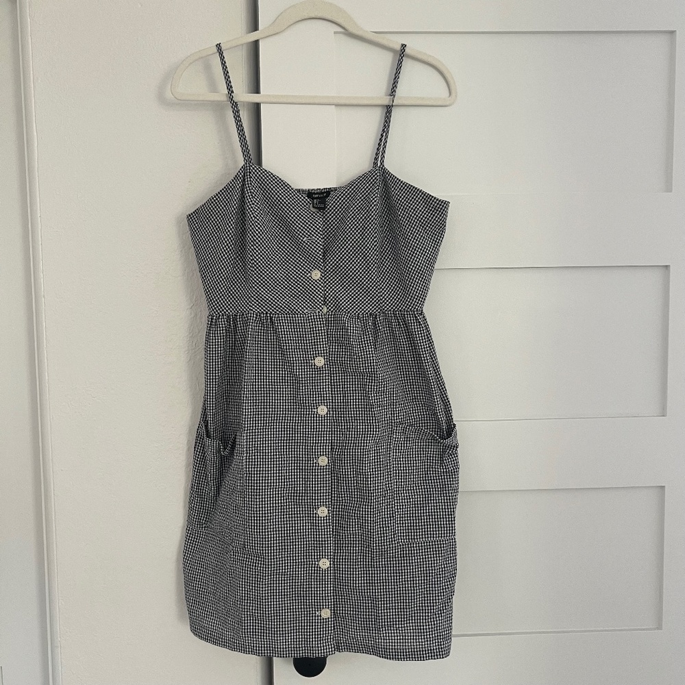 forever 21 black white plaid dress size large